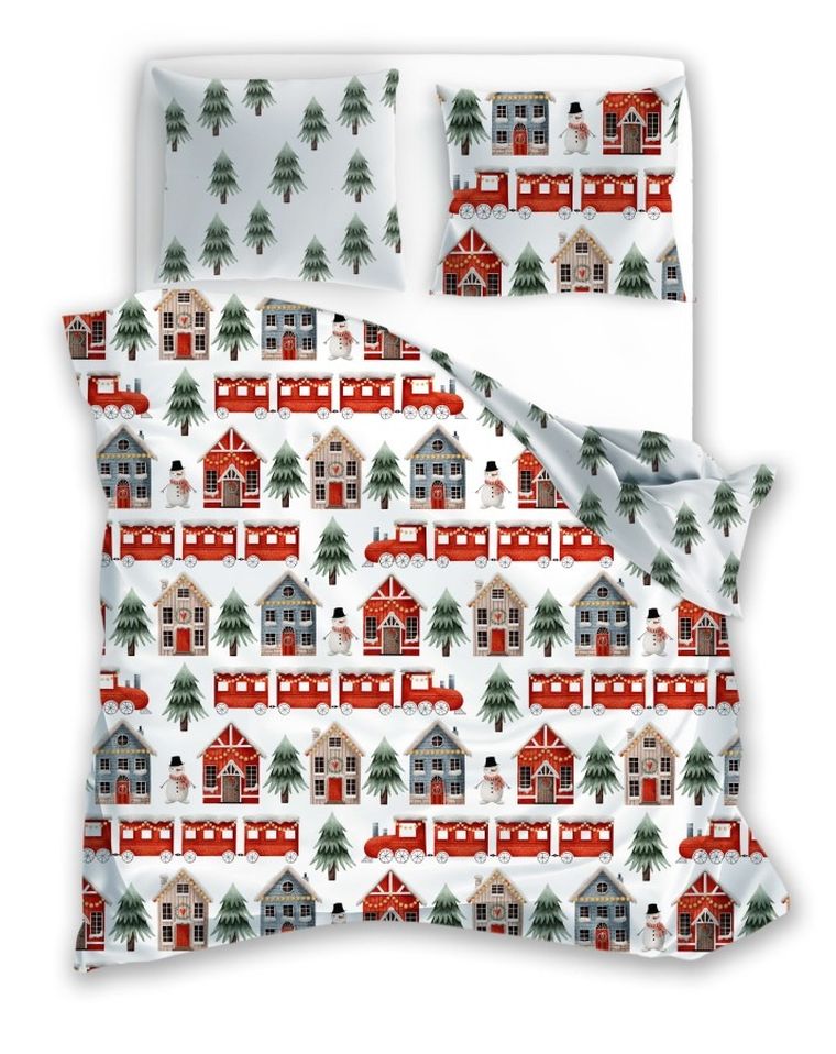 Scandic, Zimowy Ekspres, 2-częściowy komplet pościeli, bawełna, 140-200 cm