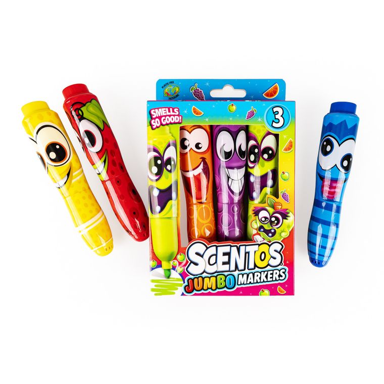 Scentos, pachnące markery, śmieszne minki, 3 kolory