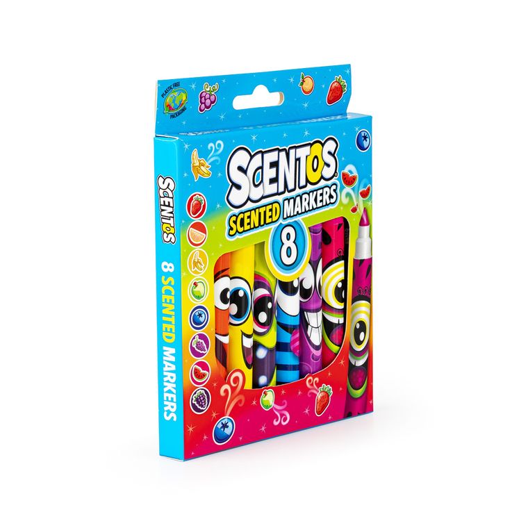 Scentos, pachnące markery, śmieszne minki, 8 kolorów