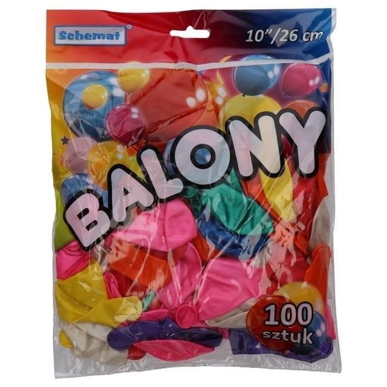 Schemat, balony metalizowane, 26 cm, 100 szt.