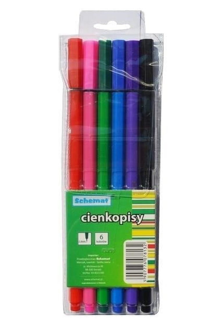 Schemat, cienkopisy, 6 kolorów, 0,4 mm