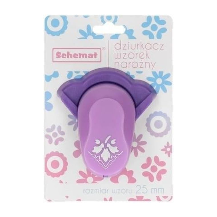 Schemat, dziurkacz ozdobny narożny, liście, 25 mm