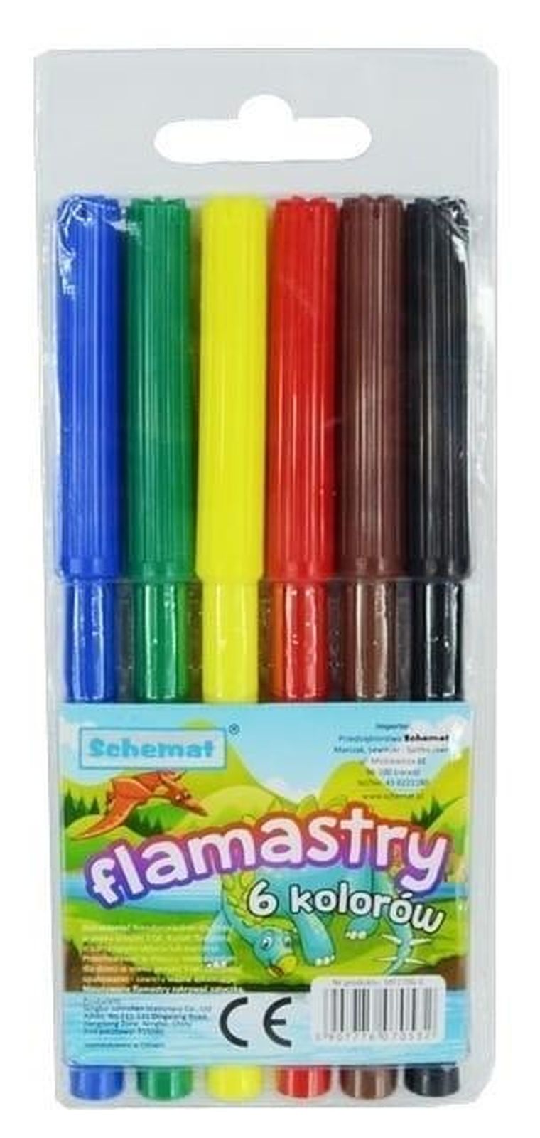 Schemat, flamastry, 6 kolorów