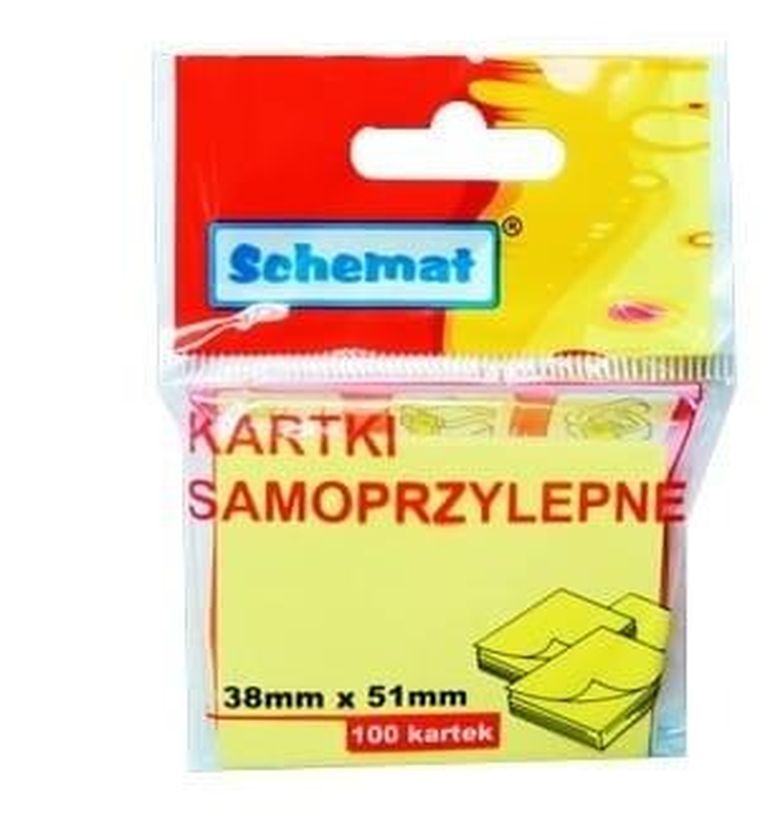 Schemat, karteczki samoprzylepne, 38-51 mm, 100 szt.