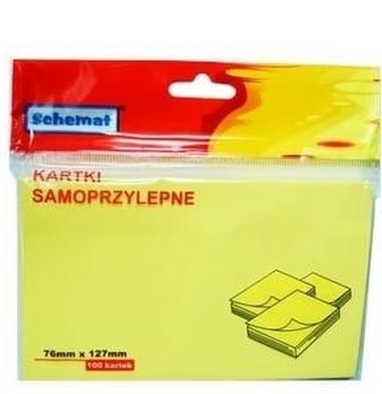 Schemat, karteczki samoprzylepne, 76-127 mm, 100 szt.