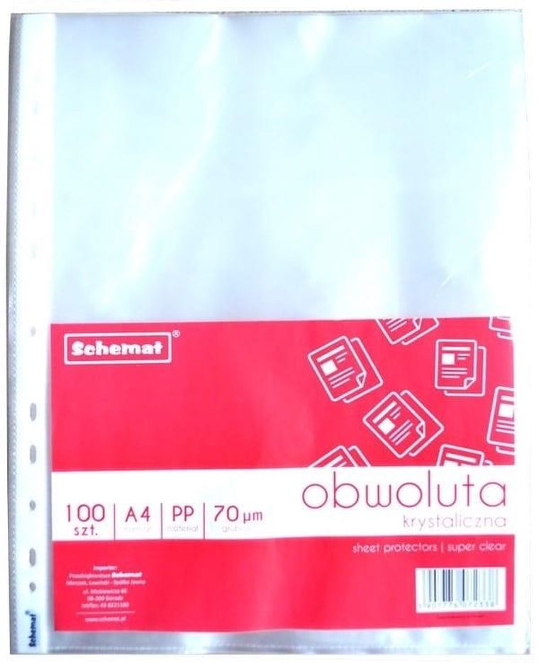 Schemat, obwoluta A4, 70 mic, 100 szt.