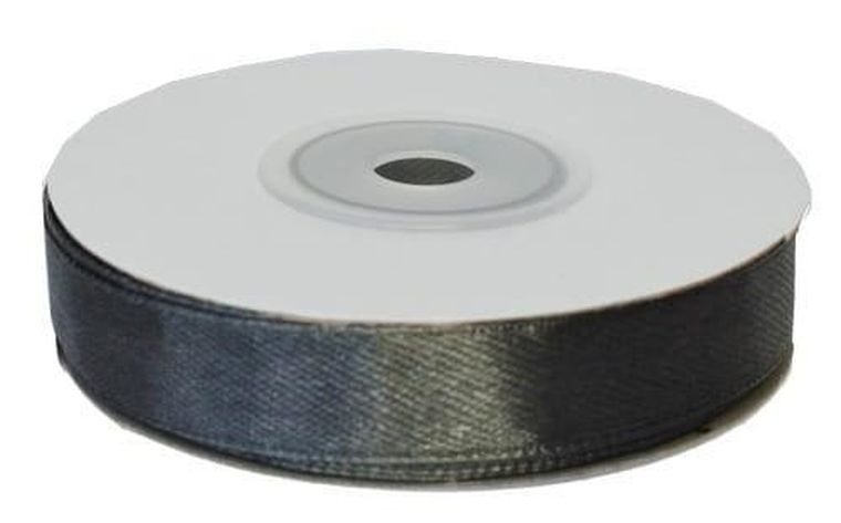 Schemat, wstążka satynowa, grafitowa, 12mmx23m