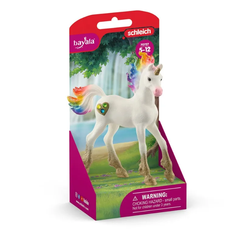 Schleich, Bayala, Tęczowy jednorożec, źrebię, figurka, 70727