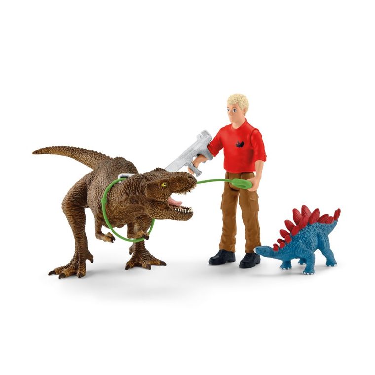 Schleich, Dinosaurs, Atak tyrannosaurusa rexa, zestaw, 41465