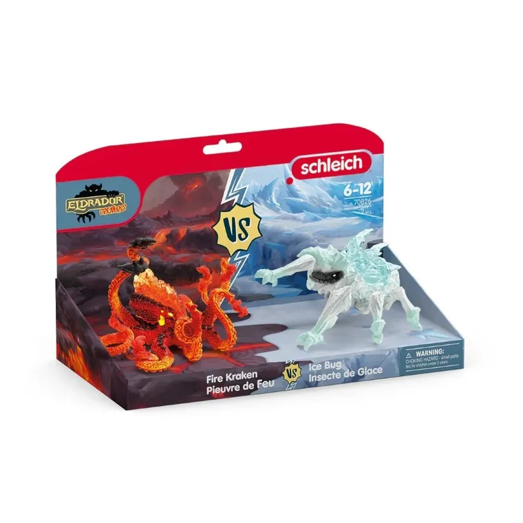 Schleich, Eldrador Creatures, Lodowy Robal kontra Ognisty Kraken, figurki, 70826