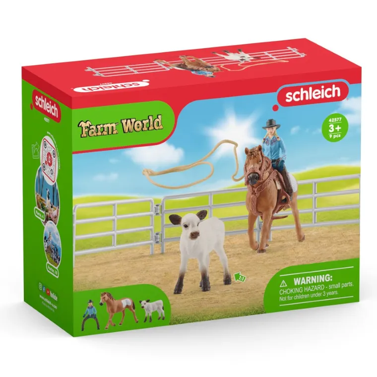 Schleich, Farm World, Kowbojki i łapanie na lasso, zestaw, 42577