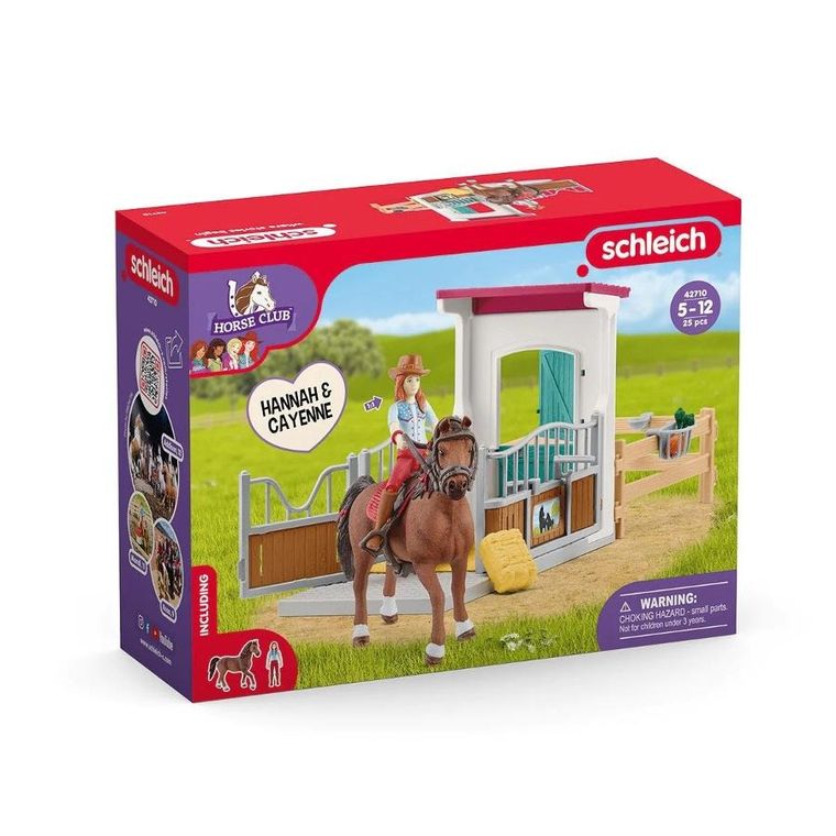 Schleich, Hannah & Cayenne, boks dla konia, zestaw, 42710
