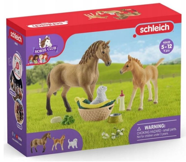 Schleich, Horse Club, Piel Quarter, koń i źrebię, zestaw, 42432