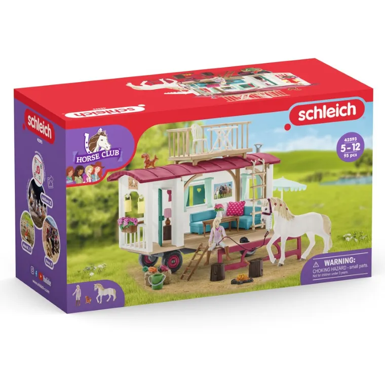 Schleich, Horse Club, Przyczepa do tajnych spotkań klubowych, zestaw, 42593