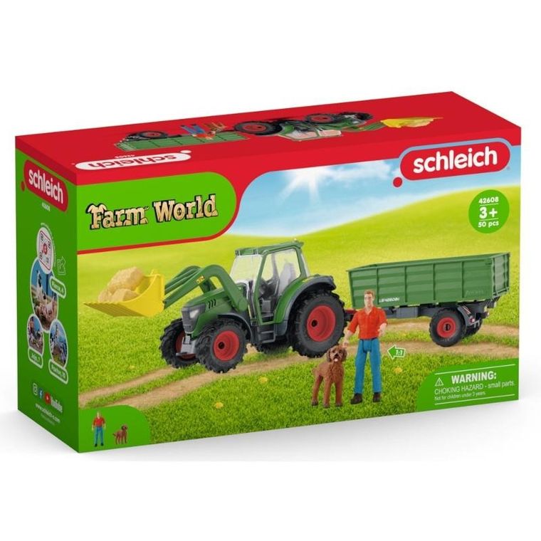 Schleich, Team World, Traktor z przyczepą, zestaw, 42608