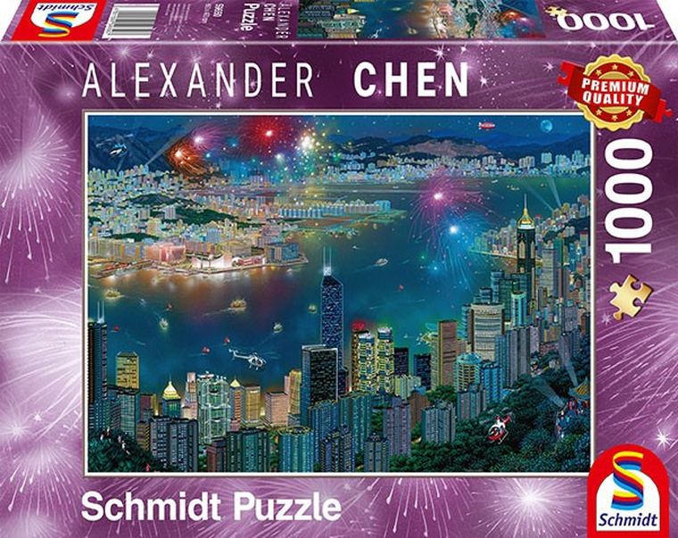 Schmidt, Alexander Chen, Fajerwerki nad Hongkongiem, puzzle, 1000 elementów