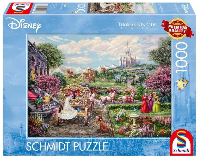 Schmidt, Disney, T.Kinkade: Kopciuszek, żyli długo i szczęśliwie, puzzle drewniane, 1000 elementów