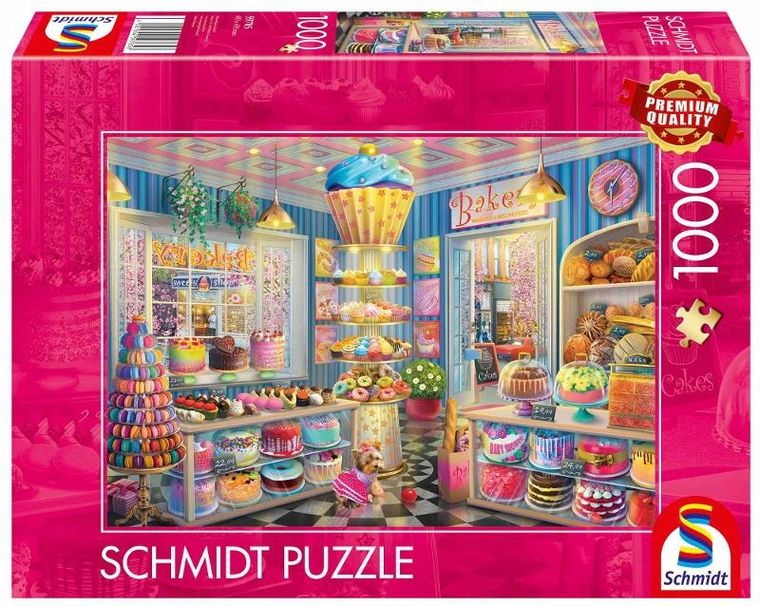 Schmidt, Kolorowa Cukiernia, puzzle drewniane, 1000 elementów