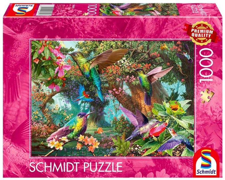Schmidt, Kolorowe kolibry, puzzle, 1000 elementów