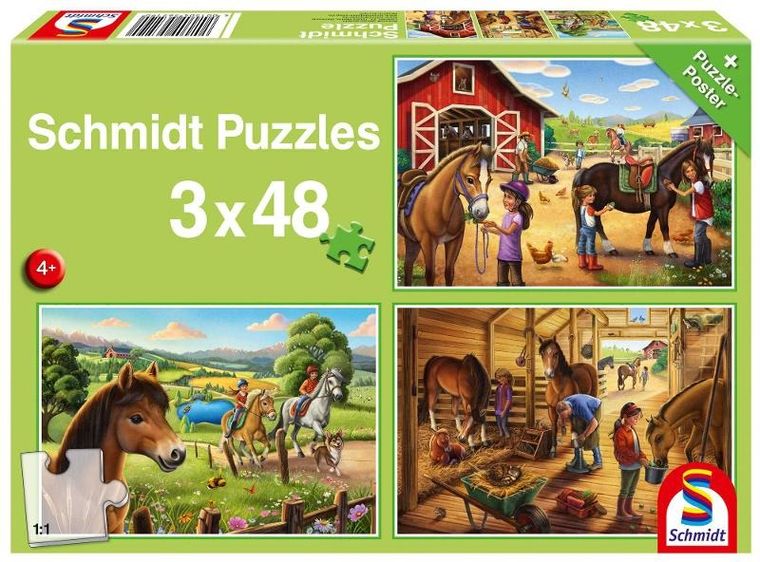 Schmidt, Konie, puzzle, 3-48 elementów