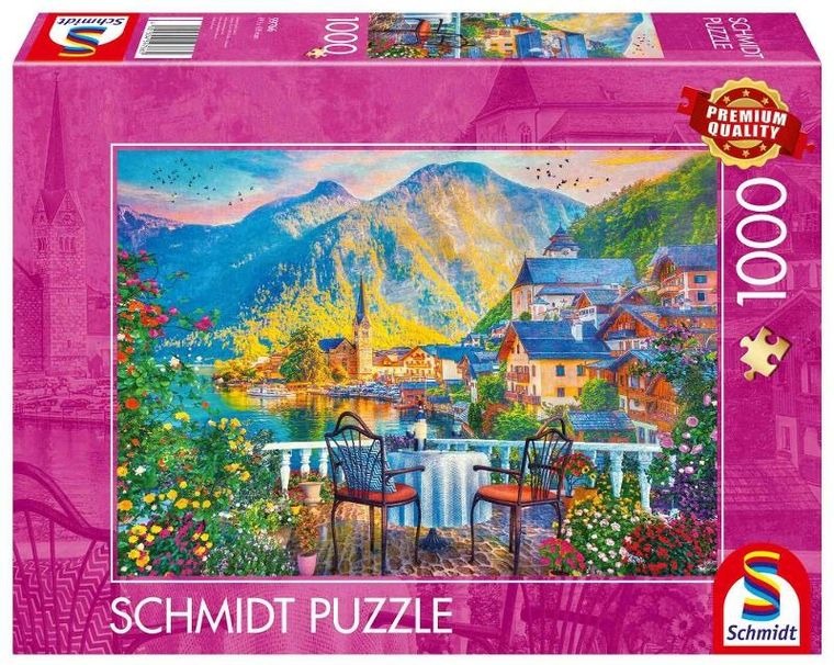 Schmidt Spiele, Malownicze Hallstatt Austria, puzzle, 1000 elementów