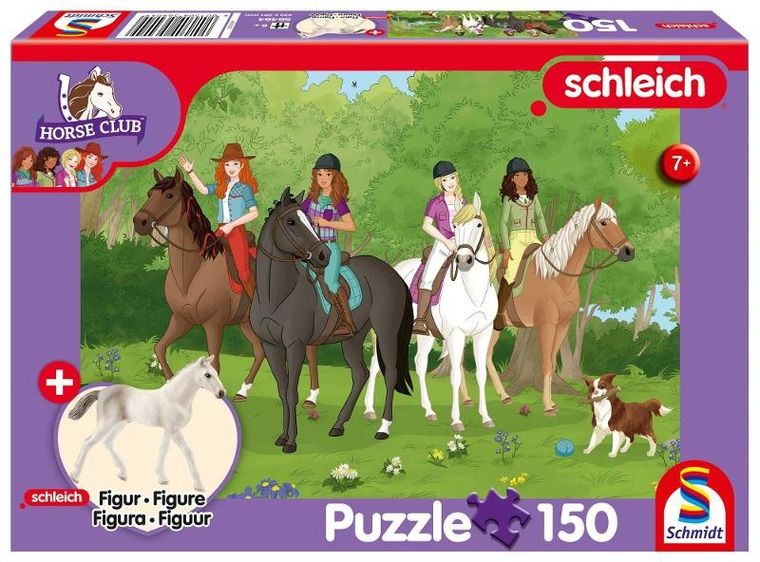 Schmidt Spiele, Schleich, Klub Jeździecki, puzzle, 150 elementów + figurka