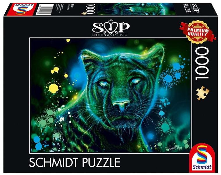 Schmidt Spiele, Sheena Pike, zielono-niebieska Pantera, puzzle, 1000 elementów