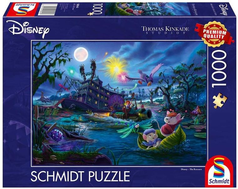 Schmidt Spiele, T.Kinkade, Bernard i Bianka, puzzle, 1000 elementów