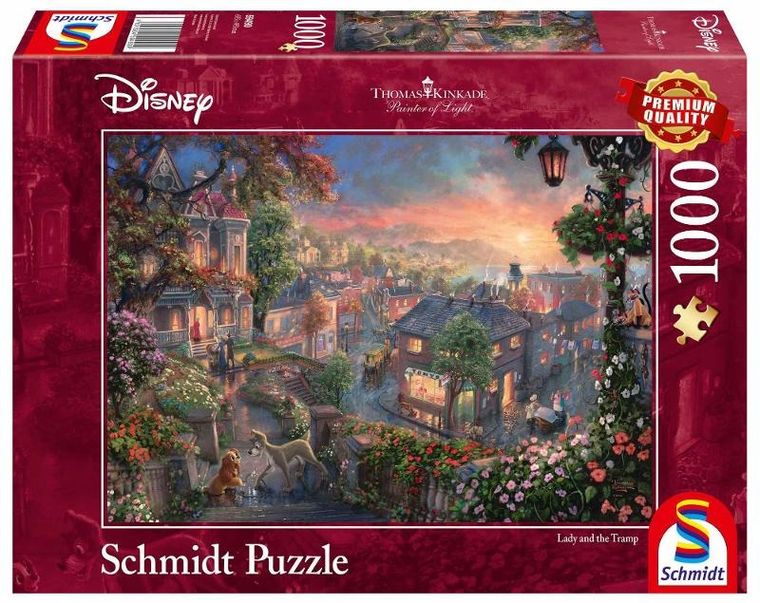 Schmidt Spiele, Zakochany kundel Disney T. Kinkade, puzzle, 1000 elementów