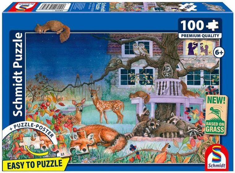 Schmidt Spiele, Zwierzęta nocą, puzzle, 100 elementów