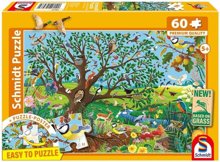 Schmidt Spiele, Zwierzęta w ogrodzie, puzzle, 60 elementów