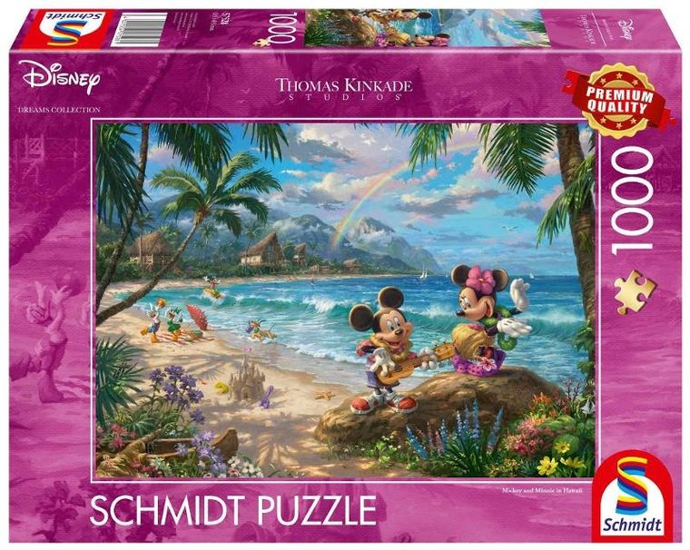 Schmidt, Thomas Kinkade: Miki&Minnie na Hawajach, puzzle, 1000 elementów