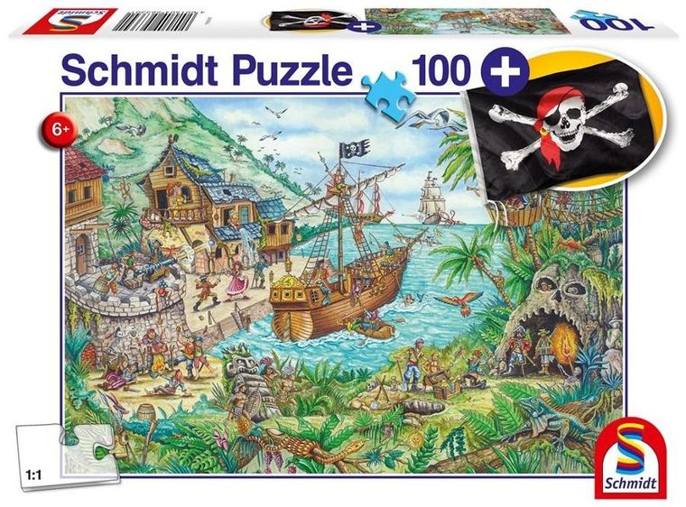 Schmidt, Zatoka piratów + flaga, puzzle, 100 elementów