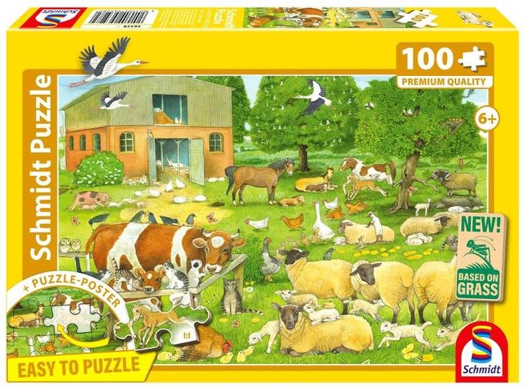 Schmidt, Zwierzęta na farmie, puzzle, 100 elementów