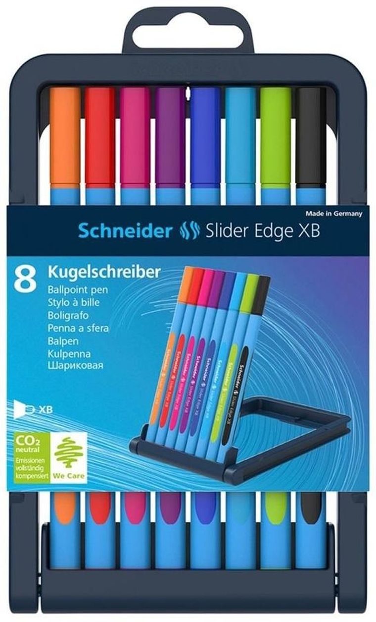 Schneider, długopisy Slider Edge XB, 8 kolorów