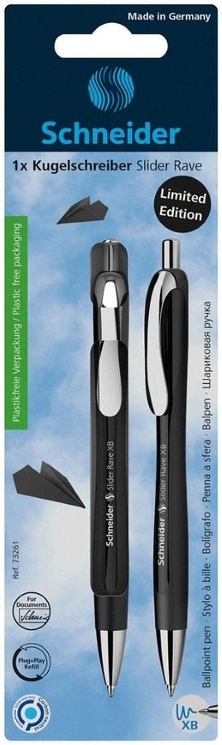 Schneider, Slider Rave XB, długopis automatyczny, czarny