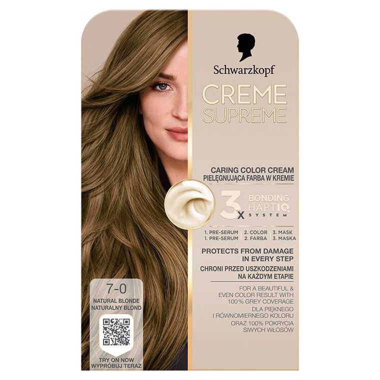Schwarzkopf, Creme Supreme, farba do włosów, odcień 7-0 natural dark blonde