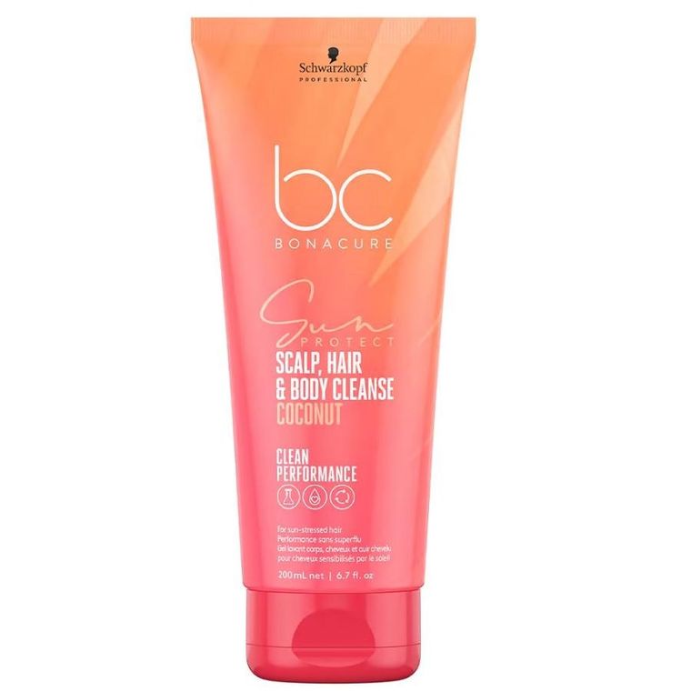 Schwarzkopf Professional, BC Bonacure Sun Protect 3in1, szampon do włosów skóry głowy i ciała, 200 ml