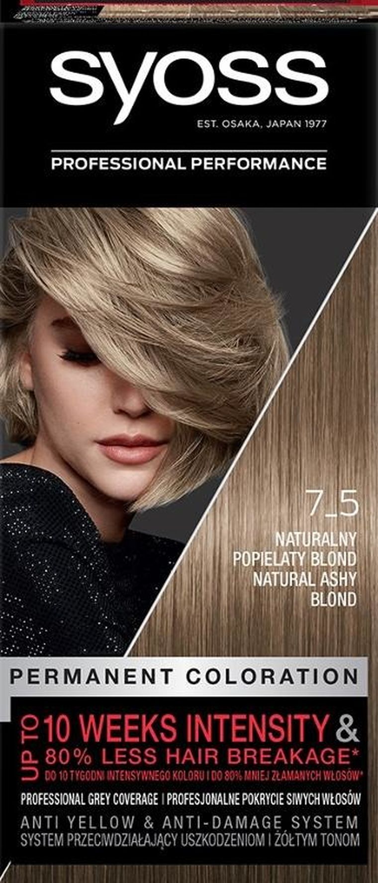 Schwarzkopf syoss farba do włosów naturalny popielaty blond nr 7-5 1op..
