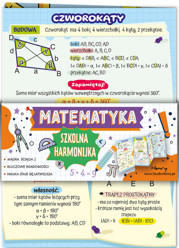 Ściąga harmonijka matermatyka - trójkąty B6
