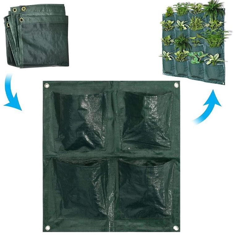Ścienna torba do sadzenia roślin, 4 kieszonki