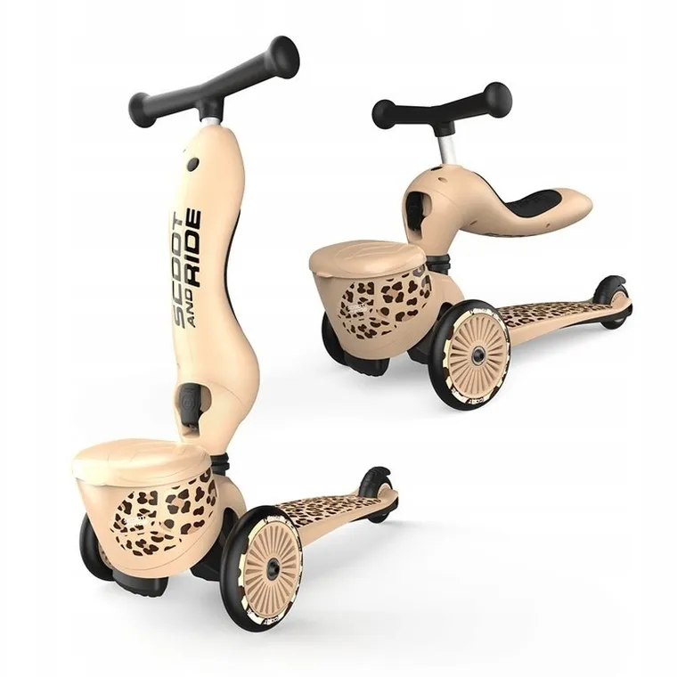 Scoot & Ride, Highwaykick 1, Lifestyle, jeździk i hulajnoga 2w1, Leopard