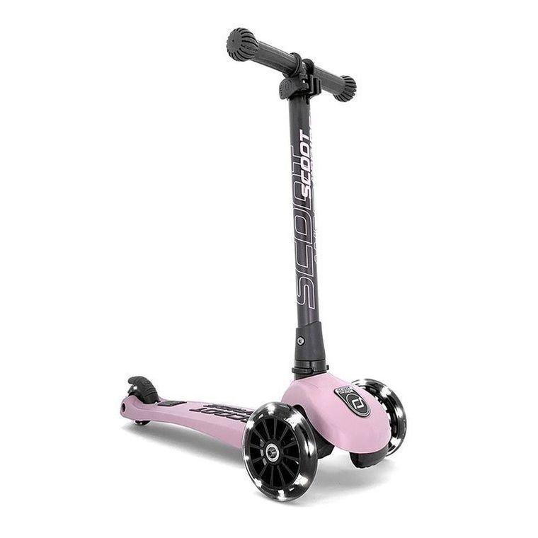 Scoot & Ride, Highwaykick 3 LED, hulajnoga składana ze świecącymi kółkami, Rose