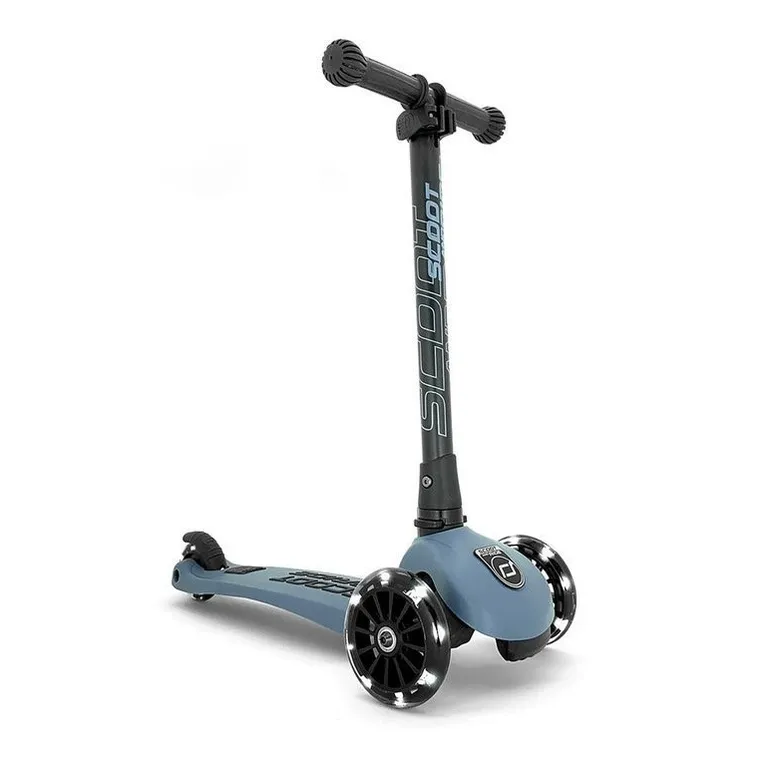 Scoot & Ride, Highwaykick 3 LED, hulajnoga składana ze świecącymi kółkami, Steel