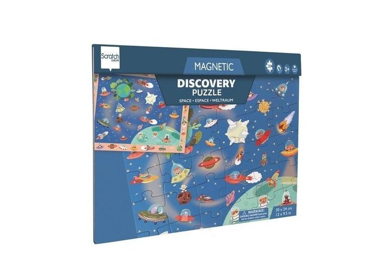Scratch, Kosmos, puzzle magnetyczne i gra 2w1