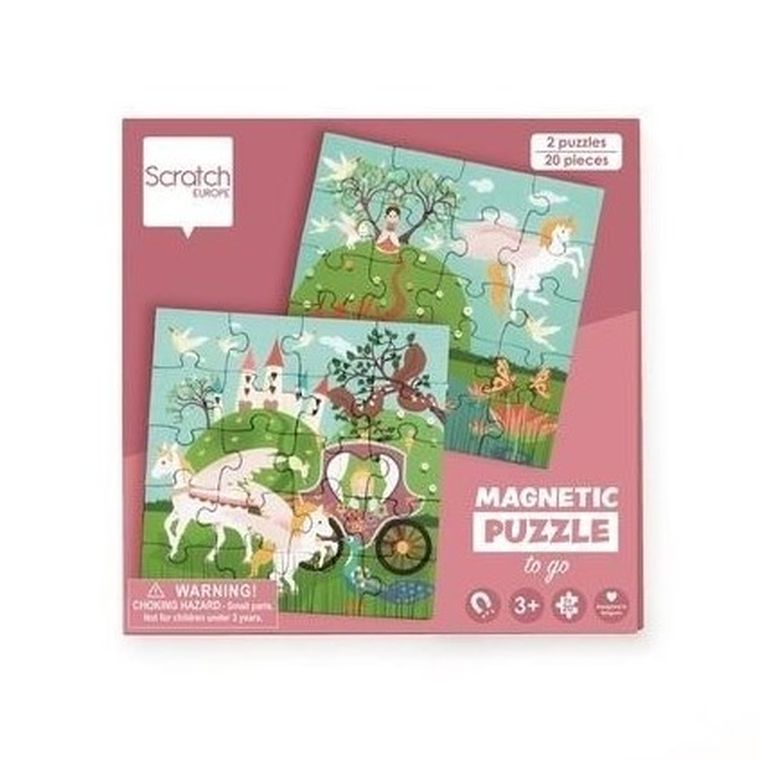 Scratch, Księżniczki, puzzle magnetyczne + książka, 2-20 elementów
