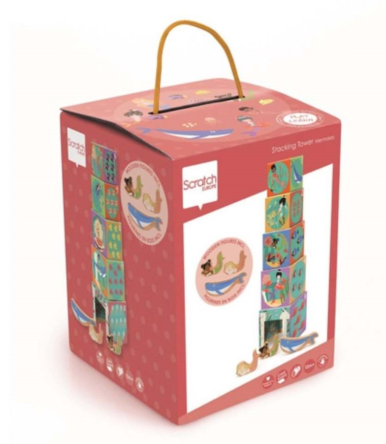 Scratch, piramidka edukacyjna z figurkami, ocean