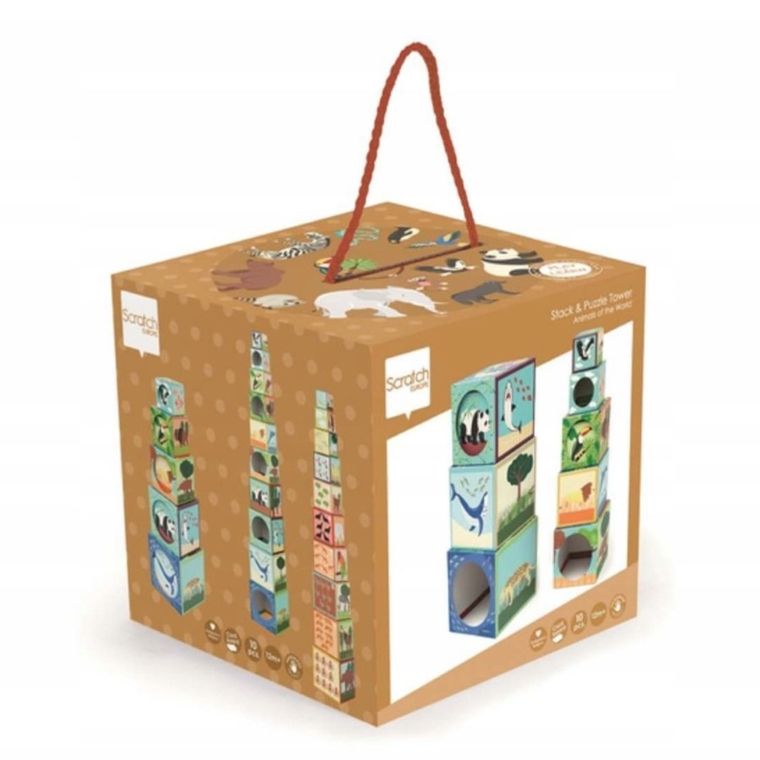 Scratch, piramidka edukacyjna, zwierzęta