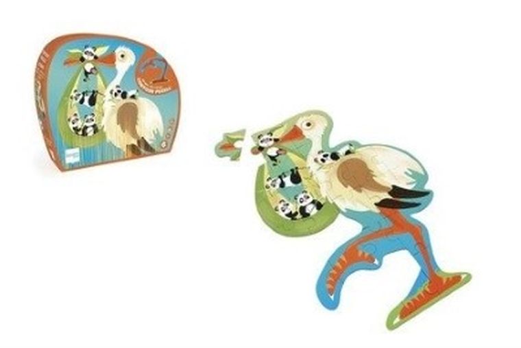 Scratch, puzzle konturowe, Bocian, 24 elementy