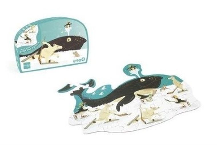 Scratch, Wieloryb, puzzle konturowe, 60 elementów